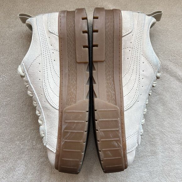 Puma Mayze Alpine Snow Cream Brushed Suede Platform Sneaker Women 8.5 Athleisure - Picture 6 of 15